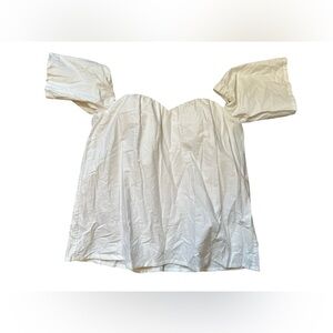 Miss Me Sweatheart Neck Puff Sleeve Off Shoulder Ivory Short‎ Sleeve Top Small